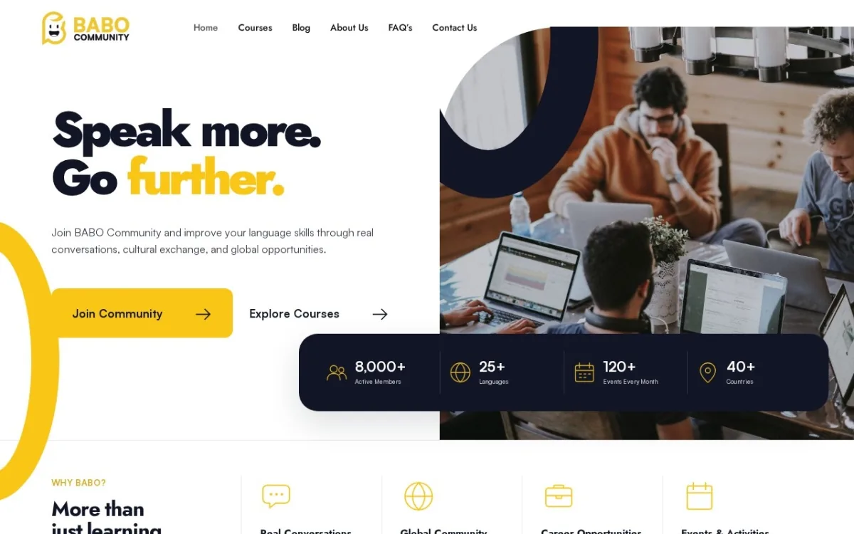 Babo Community website screenshot