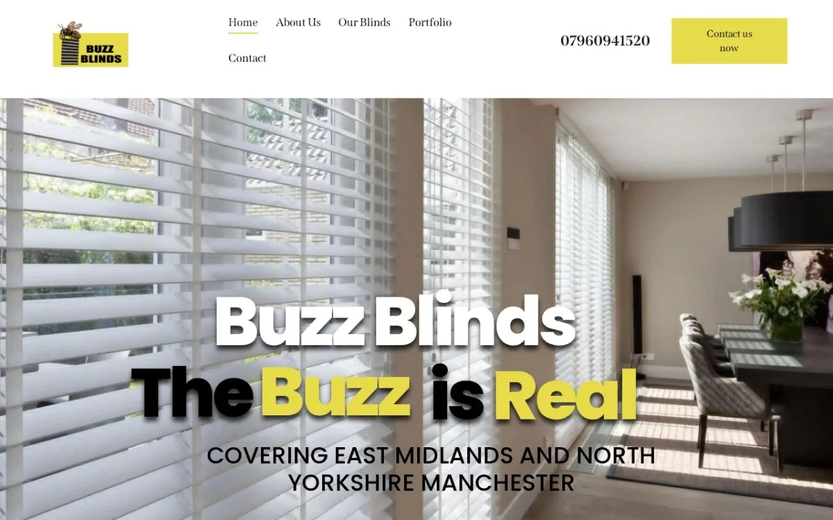 Buzz Blinds website screenshot