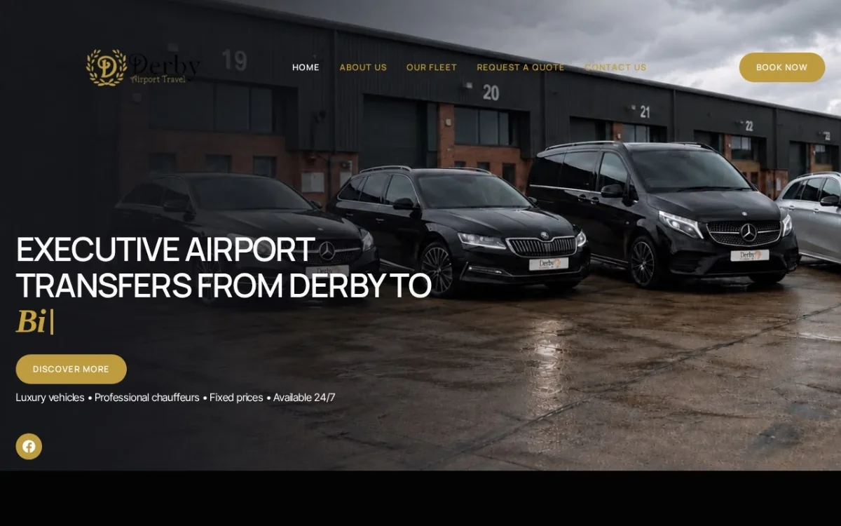 Derby Airport Travel website screenshot