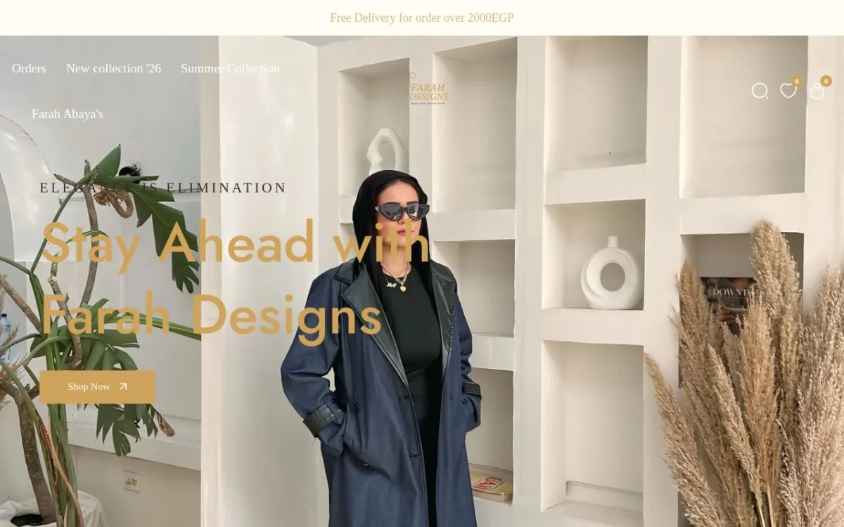Farah Designs website screenshot