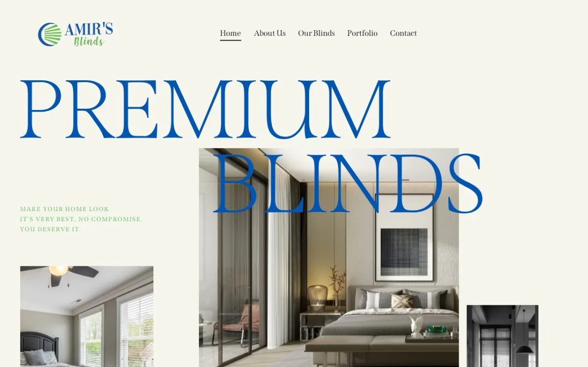 Amir Blinds website screenshot