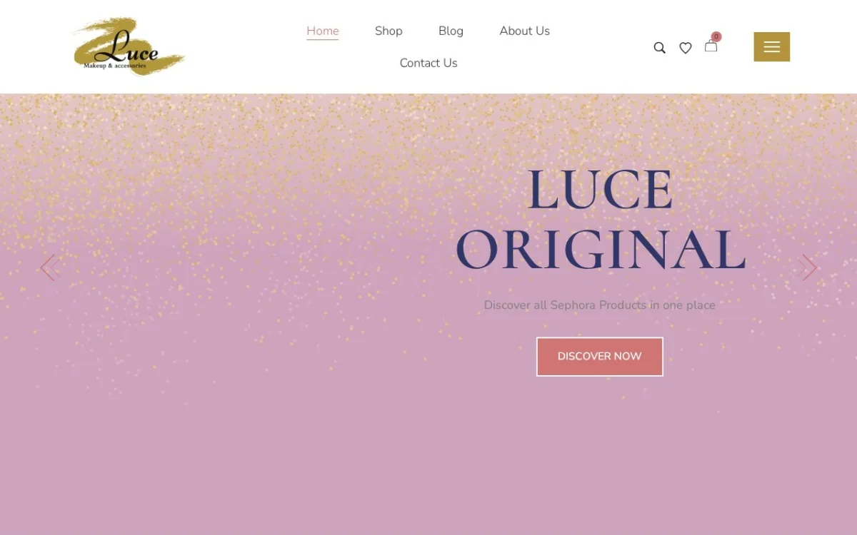 Luce Makeup website screenshot
